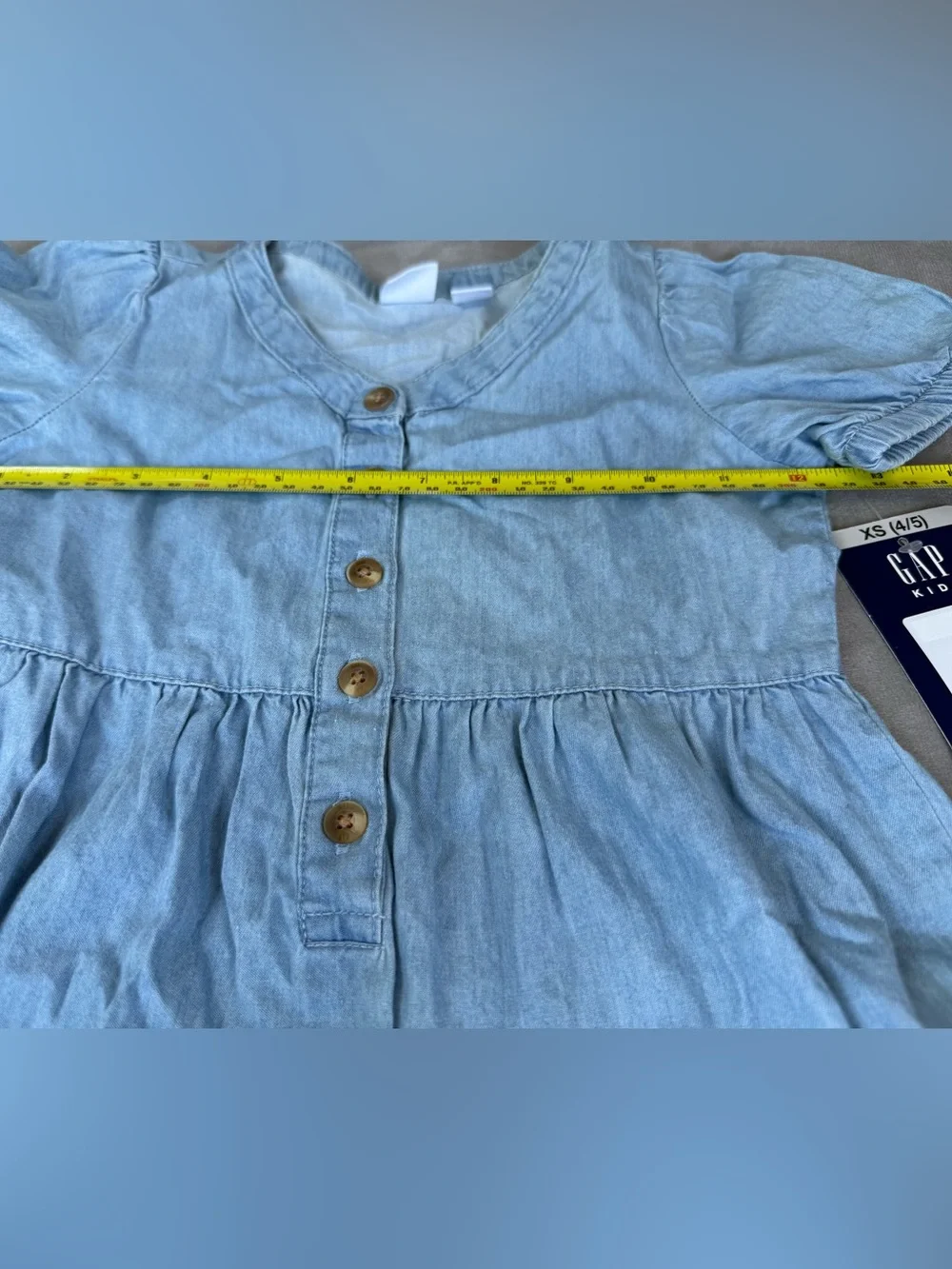 Gap Kids Girls NWT Chambray Tiered Woven Dress XS 4 5 Blue Cottagecore Easter⁠